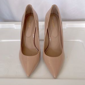 Aldo patent nude heels size 7
